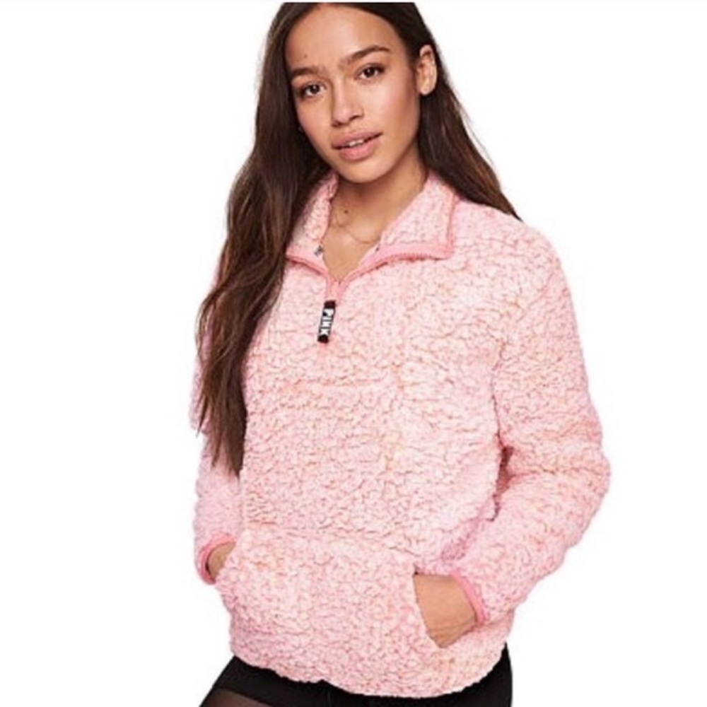 Victoria’s Secret Pink Sherpa Pull Over Size L